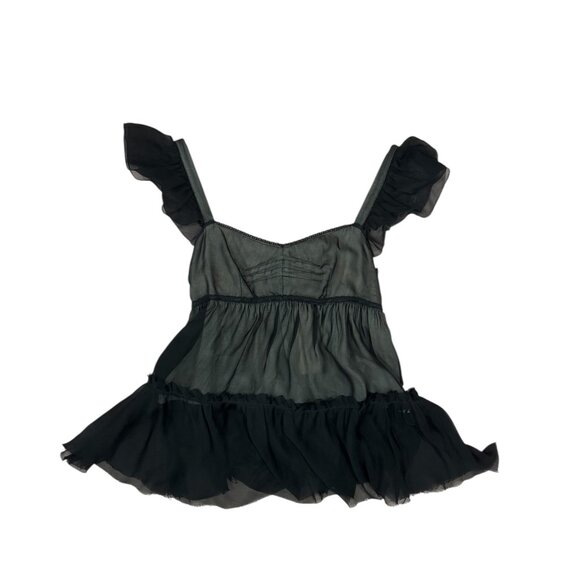 D&G Babydoll Silk Ruffle Blouse - Picture 3 of 8